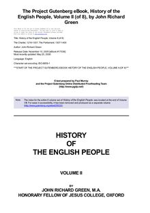 History of the English People, Volume II - The Charter, 1216-1307; The Parliament, 1307-1400