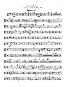 Partition Trombone 1, 2, basse Trombone, Tuba, Othello, Dvořák, Antonín