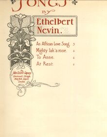 Partition Cover Page (color), To Anne, A flat major, Nevin, Ethelbert
