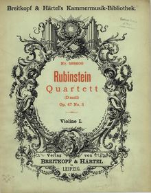 Partition Color Covers, corde quatuor No.6, Op.47 No.3, D minor