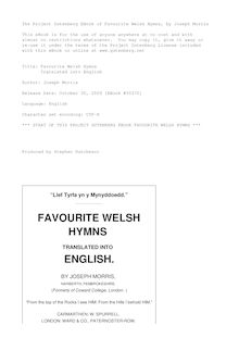 Favourite Welsh Hymns - Translated into English