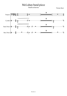 Partition Percussion, McLuhan bande Piece, E major, Bacsi, Thomas