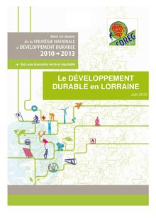 Le développement durable en Lorraine.