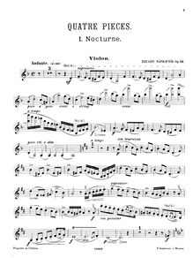 Partition de violon, 4 pièces pour violon et Piano, Op.64