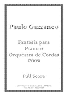 Partition complète, Fantasia para Piano e Orquestra de Cordas, Piano and Orchestra