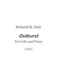 Partition complète, Outburst pour violoncelle et Piano, St. Clair, Richard