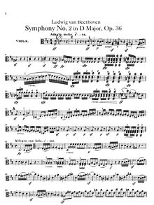 Partition altos, Symphony No.2, D major, Beethoven, Ludwig van