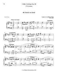 Partition 60. Entrée ou Sortie (D major), L’Office Catholique, Op.148