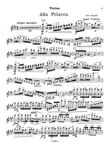 Partition de violon, Alla Polacca, Wilhelmj, August