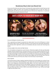 Revotionary way to gain lean muscle fast