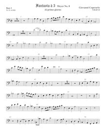 Partition viole de basse 1, Fantasia pour 5 violes de gambe, RC 33