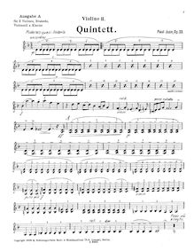 Partition violon 2, Piano quintette No.1, Op.33, D minor, Juon, Paul