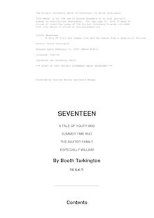 Seventeen - A Tale of Youth and Summer Time and the Baxter Family Especially William