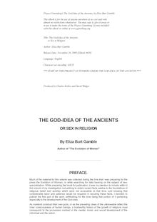 The God-Idea of the Ancients - or Sex in Religion