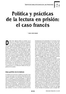 Política y prácticas de la lectura en prisión: el caso francés