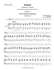 Partition complète, Roland, LWV 65, Tragédie mise en musique, Lully, Jean-Baptiste