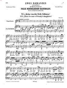 Partition complète, 2 Romances, WoO 4, Mendelssohn, Felix