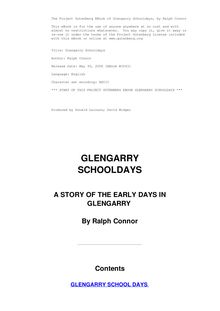 Glengarry School Days: a story of early days in Glengarry