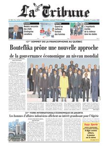 Bouteflika prône une nouvelle approche