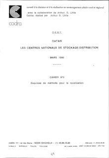 Les centres nationaux de stockage distribution. : - Cahier 2 - Concepts et produits.