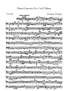 Partition violoncelles, Piano Concerto No.1, E minor, Chopin, Frédéric