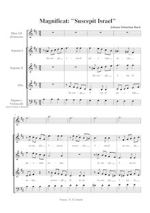 Partition Suscepit Israel (Soprano, Soprano, Alto), Magnificat, D major
