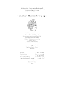 Centralisers of fundamental subgroups [Elektronische Ressource] / von Kristina Altmann