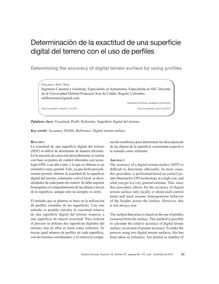 DETERMINACIÓN DE LA EXACTITUD DE UNA SUPERFICIE DIGITAL DEL TERRENO CON EL USO DE PERFILES(Determining the accuracy of digital terrain surface by using profiles)