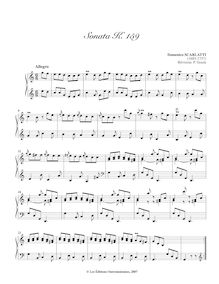 Partition Sonata K.159, 100 clavier sonates, Keyboard, Scarlatti, Domenico
