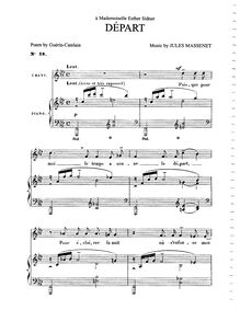 Partition complète (F minor: medium voix et piano), Départ