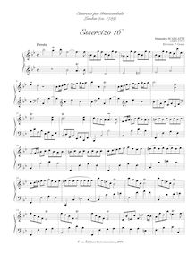 Partition Esserciso 16, Essercizi per Gravicembalo, Lessons for Harpsichord