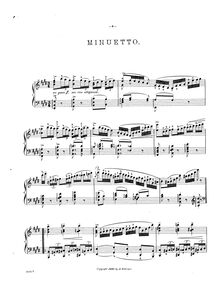 Partition No.2: Minuet(to),  No.3 pour piano, Op.72, Piano Suite in E minor