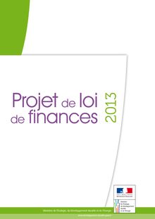 Projet de loi de finances 2013: Ministère de l'Écologie, du Développement durable et de l'Énergie