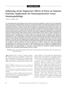 Enhancing versus Suppressive Effects of Stress on Immune Function: Implications for Immunoprotection versus Immunopathology