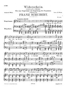 Partition complète, Widerschein, D.949, Reflection, Schubert, Franz par Franz Schubert