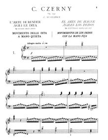 Partition complète, pour Art of Finger Dexterity, Op. 740, Czerny, Carl