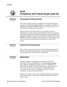 50.30 - Compliance with Federal Single Audit Act