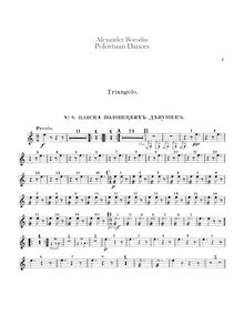 Partition Percussion(Triangle, Bells, Snare tambour, tambourin, cymbales, basse tambour), Prince Igor