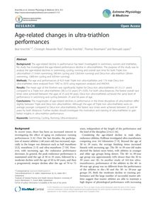 Age-related changes in ultra-triathlon performances