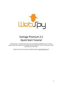 Vantage Premium 2.1 Quick Start Tutorial