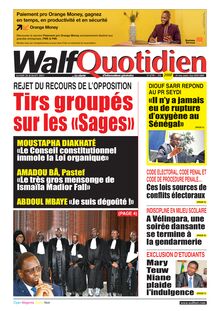 Walf Quotidien n°8799 - du Lundi 26 juillet 2021