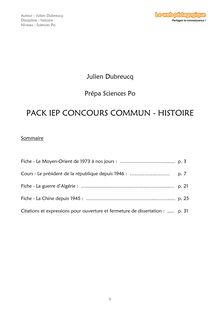 Prépa Sciences Po – Histoire – Fiches et cours – Pack IEP Concours commun