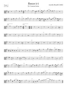 Partition ténor viole de gambe 1, alto clef, Primo libro de ricercari et canzoni par Aurelio Bonelli