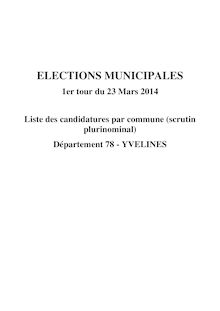 Yvelines : liste des candidats dans les communes de moins de 1000 habitants