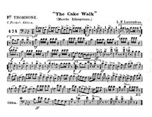 Partition Trombone 1, pour Cake Walk, Marche Ethiopienne, D♭ major