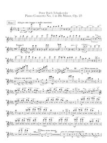 Partition flûte 1, 2, Piano Concerto No.1, Op.23, B♭ minor, Tchaikovsky, Pyotr