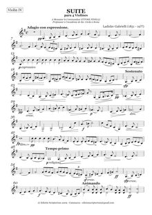 Partition violon 4,  pour 4 violons, Gabrielli, Ladislav