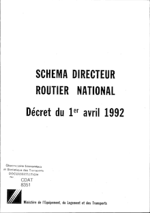 Schéma directeur routier national.