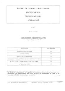 Btsartce 2002 mathematiques