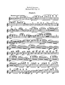 Partition flûte 1, 2, Piccolo, Richard III, Smetana, Bedřich